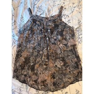 Avenue Plus Size The Camilla‎ Sleeveless Black/Brown/Gray Floral  Blouse, 18/20